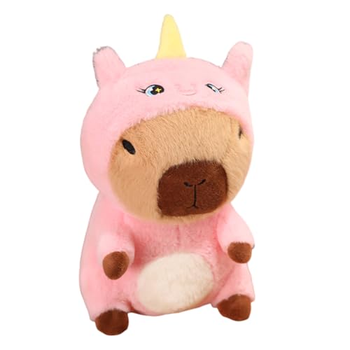 Gefüllte Puppe Capybara Plüschspielzeug kleine Puppen süße Tiere Cartoon Plushie Spielzeugpuppe Weich Wurfkissen ausgestopfte Capybara Umarmung Spielzeug mit Abnehmbarer Hut Home Dekoration von Huamengyuan