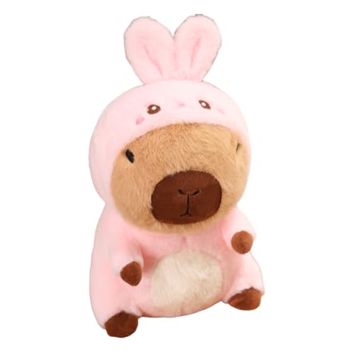 Gefüllte Puppe Capybara Plüschspielzeug kleine Puppen süße Tiere Cartoon Plushie Spielzeugpuppe Weich Wurfkissen ausgestopfte Capybara Umarmung Spielzeug mit Abnehmbarer Hut Home Dekoration von Huamengyuan