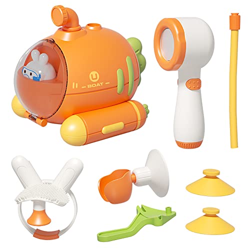 Huamengyuan Baby Badespielzeug U-Boote Sprinkler elektrisch Verstellbarer Duschkopf Wasserstrahl Badewannen Spielzeug Badewanne Wasserpumpe Badezeit Essentials für Kleinkinder Säuglinge Kinder von Huamengyuan