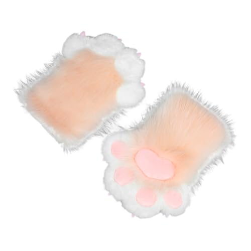 Huamengyuan Entblößte Finger Kostüm Handschuhe Pfoten Simulation Cartoon Plüsch Fleisch Pad Handschuhe fingerlos Klaue Frühling Mode von Huamengyuan