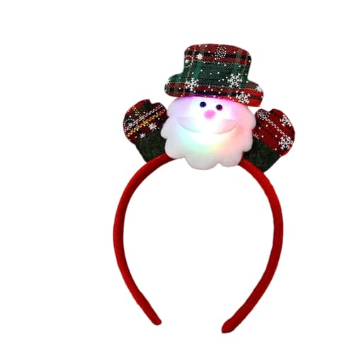 Huamengyuan Festliche Weihnachtsdeko weihnachten kinder weihnachten dekoration deko weihnachtsmann haarband LED Weihnachts Haarreif Weihnachtsmann Schneemann Elch-Stirnbänder Weihnachts Haarschmuck von Huamengyuan