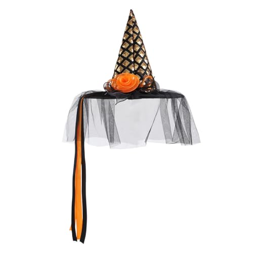 Huamengyuan Hexenhut Hut Hexe Halloween Hexenhut Damen Hexenhut Ursula Halloween-Hexenhut mit wendbaren Pailletten Wende Pailletten-Kostüm Partyhut für Party Gastgeschenke Festival Verkleidung von Huamengyuan