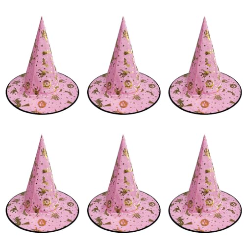 Huamengyuan Hexenhut Hut Hexe Halloween Hexenhut Damen Hexenhut Ursula für Halloween Party Mardi Gras Maskerade Herren Damen Cosplay Karneval Hut Dekoration hut kinder hut festival herren 6PCS von Huamengyuan