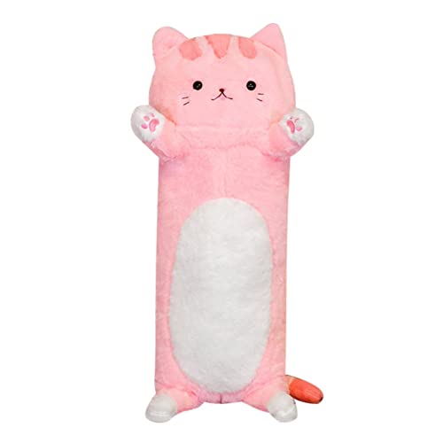 Huamengyuan Katze Puppe Spielzeug Dekokissen Puppen Lange Katze Plüsch Körperkissen Kuscheltier Stofftier Stofftiere Katzen Kissen Plüschtiere Kawaii Plüsch Sofakissen Geschenke für Freunde Kinder von Huamengyuan