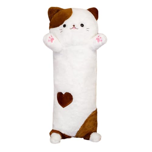 Huamengyuan Katze Puppe Spielzeug Dekokissen Puppen Lange Katze Plüsch Körperkissen Kuscheltier Stofftier Stofftiere Katzen Kissen Plüschtiere Kawaii Plüsch Sofakissen Geschenke für Freunde Kinder von Huamengyuan