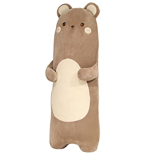 Huamengyuan Kuscheltier Puppe Spielzeug Stofftiere Dekokissen Puppen Plüsch Plüschtier Schlafkissen Weiche Lange Kuschelkissen seitenschläferkissen plushie Happy Birthday Geschenk für Kinder Braunbär von Huamengyuan