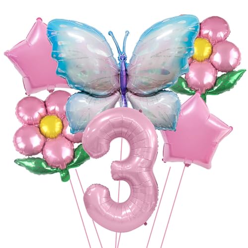 Huamengyuan Party-Deko Luftballons Geburtstag Happy Birthday Ballon Schmetterling Deko Geburtstag Schmetterling Deko Geburtstag für Baby Shower Graduierung Jahrestag Party Dekoration Typ 3 von Huamengyuan