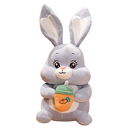 Huamengyuan Plüschtier Stofftier Plüsch Weiche Hase Kuscheltier Cartoon Kuscheltier mit Milchtee Tasse Tier Weiche Puppe Geschenk für Kinder Jungen Mädchen Ostern Valentinstag Baby 45 cm von Huamengyuan