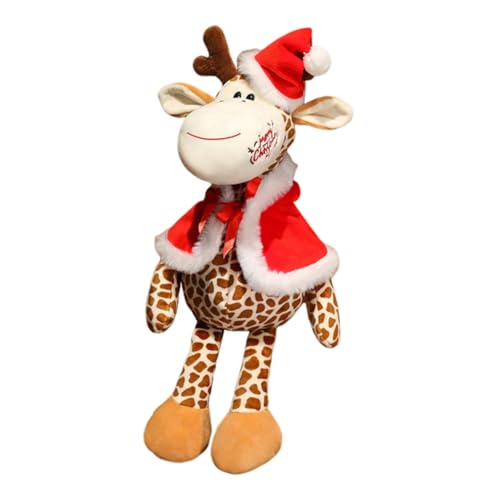 Huamengyuan Rentier Kuscheltier Xmas Weihnachten Plüschtier Wohndekoration Tier Hirsch Plüschtiere Puppe für Kinder Geburtstagsgeschenk Weihnachtsmütze Plüschpuppen Dekokissen mit Weihnachten von Huamengyuan