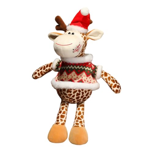 Huamengyuan Rentier Kuscheltier Xmas Weihnachten Plüschtier Wohndekoration Tier Hirsch Plüschtiere Puppe für Kinder Geburtstagsgeschenk Weihnachtsmütze Plüschpuppen Dekokissen mit Weihnachten von Huamengyuan