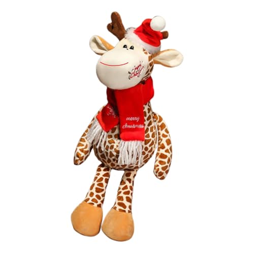 Huamengyuan Rentier Kuscheltier Xmas Weihnachten Plüschtier Wohndekoration Tier Hirsch Plüschtiere Puppe für Kinder Geburtstagsgeschenk Weihnachtsmütze Plüschpuppen Dekokissen mit Weihnachten von Huamengyuan