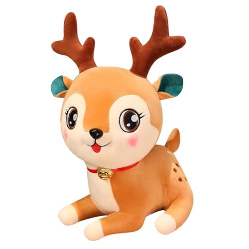 Huamengyuan Rentier Plüsch, Weihnachten Plüschtier Hirsch Plush Toy Kawaii Plüsch Puppe Weiches Plüsch-Spielzeug Flauschiges Stofftier Tier Geschenke für Kinder Weihnachts (45 cm) von Huamengyuan