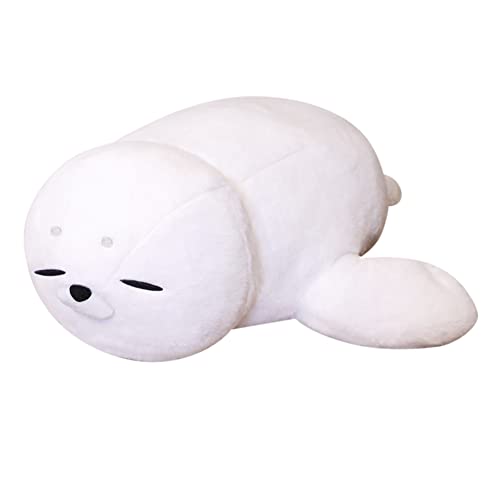 Huamengyuan Seehund Kuscheltier Plüschtier Puppe Stofftiere Dekokissen Puppen Süße Seal Plüsch Spielzeug Seal gefüllte Tiere Chubby Snuggle Seal Sea Tier Geschenk für Kinder und Seal Liebhaber 60 cm von Huamengyuan