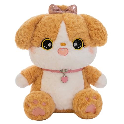 Huamengyuan Spielzeug Cartoon Tierpuppen Puppe Plüschpuppe Kuscheltiere KuscheltierKuscheliges Plüschtier mit Welpen Plüschkissen herzerwärmender Begleiter für Kinder Geschenk Gelb 35 cm von Huamengyuan