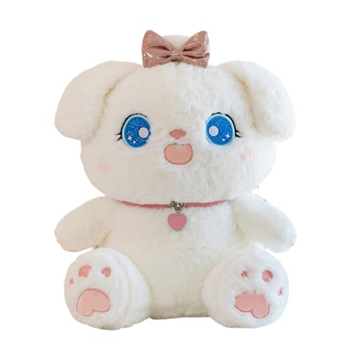 Huamengyuan Spielzeug Cartoon Tierpuppen Puppe Plüschpuppe Kuscheltiere KuscheltierKuscheliges Plüschtier mit Welpen Plüschkissen herzerwärmender Begleiter für Kinder Geschenk Weiß 35 cm von Huamengyuan