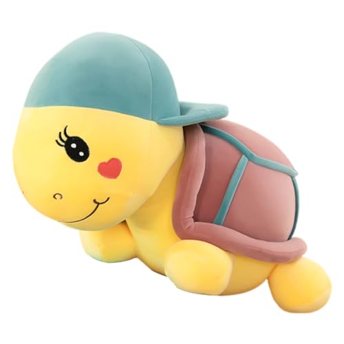 Huamengyuan Spielzeug Cartoon Tierpuppen Puppe Plüschpuppe Kuscheltiere Plüsch Schildkröte Kuscheltier Plüschtier mit Hut Dekokissen süße Kawaii-Schildkröte Geschenke für Kinder Blau, 40 cm von Huamengyuan