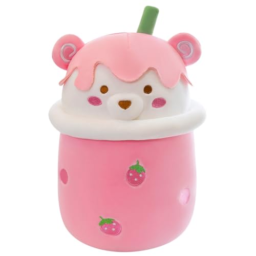 Huamengyuan Spielzeug Cartoon Tierpuppen Puppe Tea Kuscheltier Plüschtier Kissen Plüsch Weiches Soft Puppe Kinderspielzeug Erwachsene Hautfreundliches Bequemes Kuschelkissen Geburtstag Pfirsich 30CM von Huamengyuan