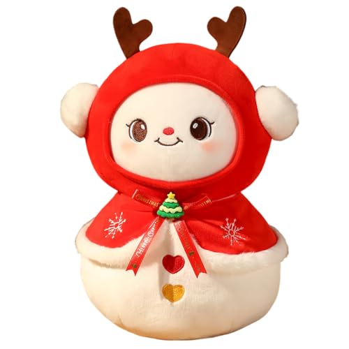 Huamengyuan WeihnachtsKuscheltier Plüschtier Stofftier Bezauberndes Weihnachtsstofftier sanfte PP-Baumwollfüllung Weihnachtspuppe Schneemann 16 cm von Huamengyuan