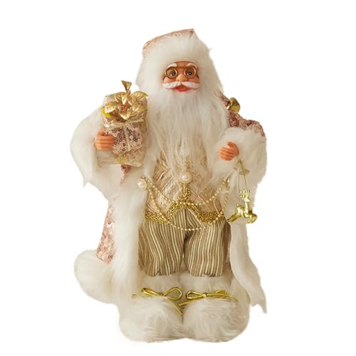 Huamengyuan Weihnachtsmann Weihnachtspuppe Der Weihnachtsmann Ornament dekofigur weihnachtsmann stehend weihnachts deko kleine weihnachtsmänner für Fenster Tisch Kamin Weihnachtsdeko Santa Claus 30 cm von Huamengyuan