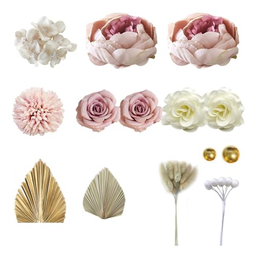 Huamengyuan schilder flaggen Happy Birthday Stück Boho Tortendeko Dekoration Blumen Golden Kugeln Hochzeit Cupcake Topper DIY Geburtstag Babyparty Braut Cake Decoration für böhmische Hochzeit von Huamengyuan