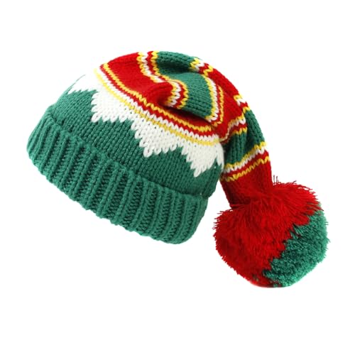 Weihnachtsmütze, Nikolausmütze für Unisex Stricken Weihnachtsmann Mütze Erwachsene Kinder Bequemer Weihnachtsmützen für Weihnachten Neujahr und Partybedarf mit Pelzbommel Weihnachtsmützen Winter von Huamengyuan