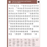 Tafel der Schriftzeichen und Vokabeln des neuen HSK 2 von Huang, Hefei