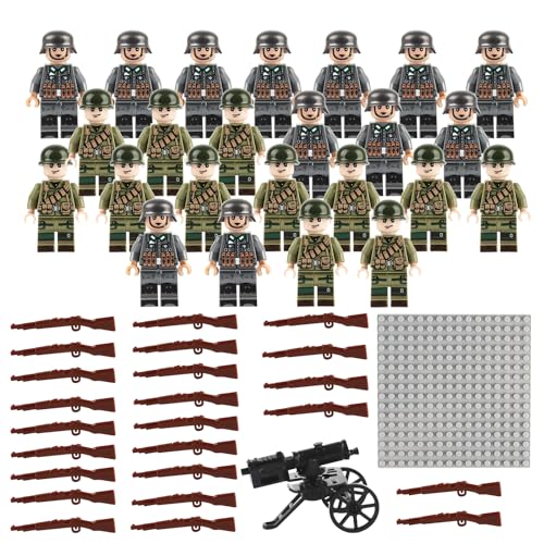 Huanmin Waffen Militär Set für Figuren,50 Teiliges Soldaten Spielset,Mini Soldaten Figuren Spielzeug Set,Polizei WW2 Armee Spielzeuge zum Ww2 Army Soldaten,Ww2 Figuren,Toy Soldiers Ww2 von Huanmin