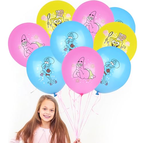 Spongbob Balloons, Spongebob Theme Luftballons, Spongebob Geburtstag Deko, Patrick Star Balloons, Thaddäus Luftballons, Latex Balloon, Dekorative Luftballons(30PCS/Spongebob) von Huanmin