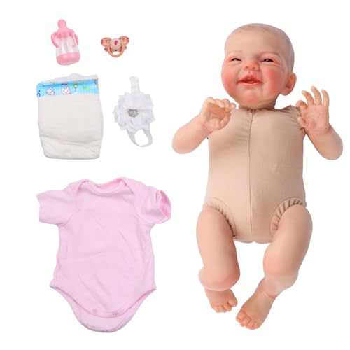 Huaqgu 19-Zoll Simulation Mädchen Realistische Reborns Kind Mit Beweglichem Arm Und Bein Für Baby Kind Beschwichtigen Schlaf Begleiten Reborns Realistisches Gewicht Lebhaft Baby Mädchen Realistisch von Huaqgu