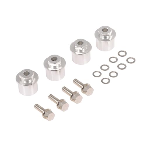 Huaqgu 4 Stück 12 Mm Metall Rad Sechskant Adapter Radverbreiterung Für 1/10 Ferngesteuertes Raupenrad SCX10-Modifikation Auto Raumteil Verbesserte Stabilität Für Modellautos Outdoor Offroads Bessere von Huaqgu