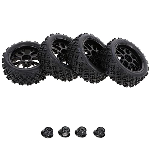 Huaqgu 4PCS 3'' R/C Gummi Beadlock Rad Reifen Rad Für All Terrain Kompatibler Von 1:10 Fernbedienung 4WD Off Ro Felgen 1/10 Aluminiumfelgen Und Reifen 1 9 Felgen Und Reifen 1/10 Offroad von Huaqgu