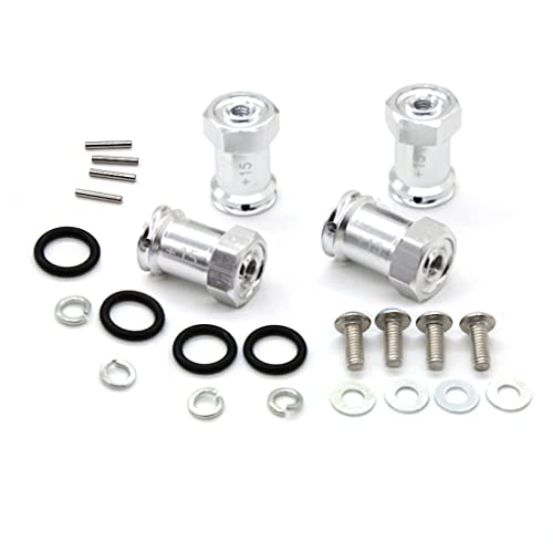 Huaqgu 4PCS Aluminium Legierung Radnabe Offset Verlängerung Adapter Combiner Koppler Für 1/16 Crawler Drive Adapter Set Für 1/16 Auto Zubehör von Huaqgu