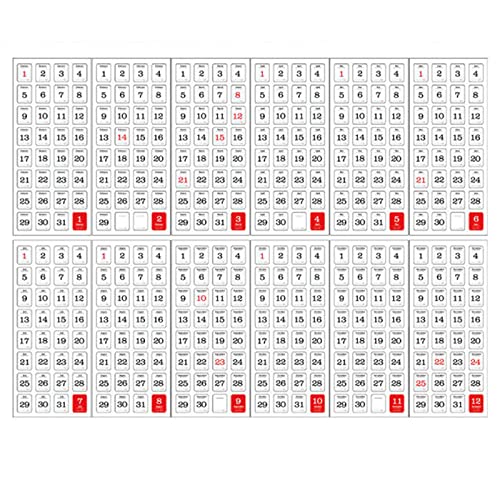 Huaqgu Kalenderaufkleber Schöne Runde Aufkleber Kalenderzahlen Für Notizbuch Mädchen Geschenk Valentinstag Dekor Kalenderaufkleber 2022 von Huaqgu