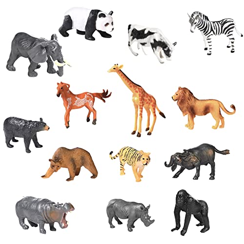 Huaqgu Kinder Dschungel Modelle Spielset Zebras Tiger Pferd Sammlung Figuren Set Simulation Spielzeug Für Kinder Geschenk Wildlife Spielset von Huaqgu