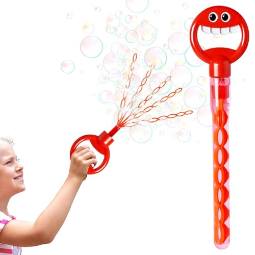 Huasean Lächelndes Gesicht Blase Wand,32 Loch Große Manuelle Blase Maschine Stick Spielzeug,Handheld Blase Wand Spielzeug,Blase Stäbe Für Kinder,Blasen Maker Party Bag Füller Für Kinder von Huasean