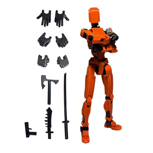 Huasean Titan 13 Actionfigur – T 13 Actionfigur, 3D-gedruckt, Mehrgelenkig, Beweglich | 3D-gedrucktes Mannequin-Spielzeug, Beweglicher Roboter Mit Mehreren Gelenken | Enthält 3 Handtypen Und 4 Waffen von Huasean