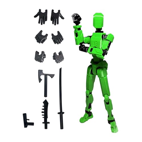Huasean Titan 13 Actionfigur – T 13 Actionfigur, 3D-gedruckt, Mehrgelenkig, Beweglich | 3D-gedrucktes Mannequin-Spielzeug, Beweglicher Roboter Mit Mehreren Gelenken | Enthält 3 Handtypen Und 4 Waffen von Huasean