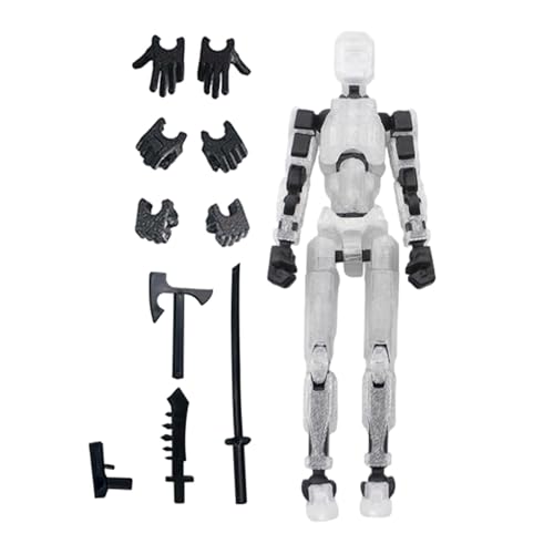 Huasean Titan 13 Actionfigur – T 13 Actionfigur, 3D-gedruckt, Mehrgelenkig, Beweglich | 3D-gedrucktes Mannequin-Spielzeug, Beweglicher Roboter Mit Mehreren Gelenken | Enthält 3 Handtypen Und 4 Waffen von Huasean