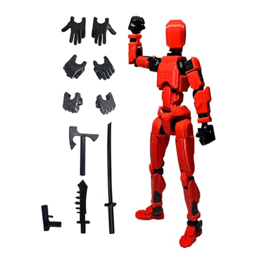 Huasean Titan 13 Actionfigur – T 13 Actionfigur, 3D-gedruckt, Mehrgelenkig, Beweglich | 3D-gedrucktes Mannequin-Spielzeug, Beweglicher Roboter Mit Mehreren Gelenken | Enthält 3 Handtypen Und 4 Waffen von Huasean