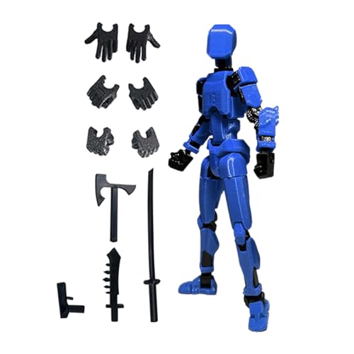 Huasean Titan 13 Actionfigur – T 13 Actionfigur, 3D-gedruckt, Mehrgelenkig, Beweglich | 3D-gedrucktes Mannequin-Spielzeug, Beweglicher Roboter Mit Mehreren Gelenken | Enthält 3 Handtypen Und 4 Waffen von Huasean