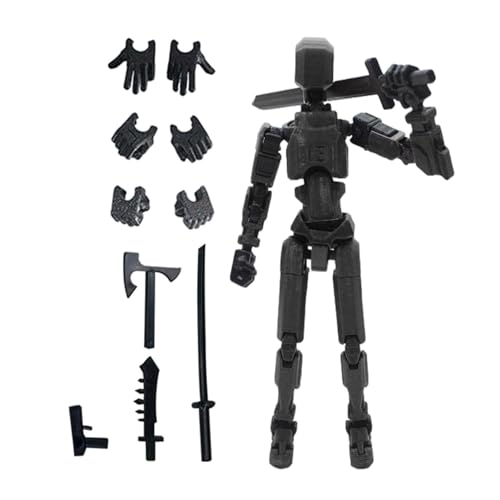 Huasean Titan 13 Actionfigur – T 13 Actionfigur, 3D-gedruckt, Mehrgelenkig, Beweglich | 3D-gedrucktes Mannequin-Spielzeug, Beweglicher Roboter Mit Mehreren Gelenken | Enthält 3 Handtypen Und 4 Waffen von Huasean