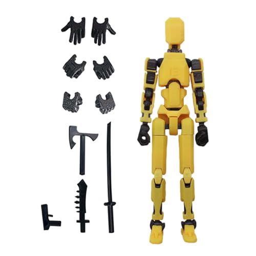 Huasean Titan 13 Actionfigur – T 13 Actionfigur, 3D-gedruckt, Mehrgelenkig, Beweglich | 3D-gedrucktes Mannequin-Spielzeug, Beweglicher Roboter Mit Mehreren Gelenken | Enthält 3 Handtypen Und 4 Waffen von Huasean