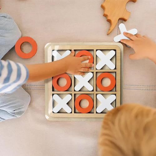 Tic-Tac-Toe-Spiel, Reisespielzeug Aus Holzbrettern, Brettspiele Für Familien, X-O-Blöcke, Taschengeld-Spielzeug, Strategiepuzzles Für Kinder Jeden Alters Fellflying von Huasean