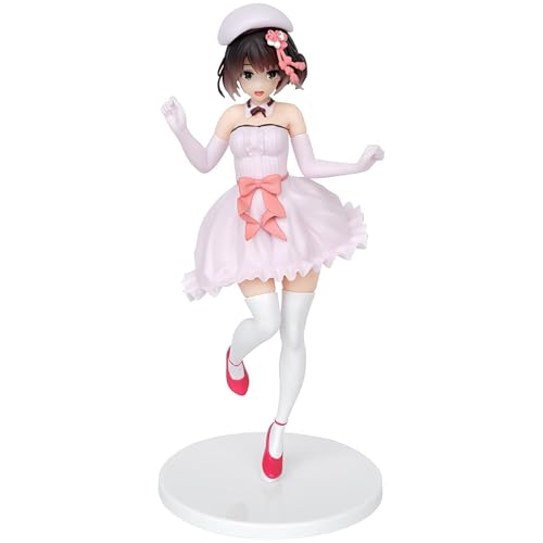 Huawealthy Megumi Kato Anime-Figur, weißes trägerloses Kleid, Anime-Figur, 22 cm, sitzende Haltung, Anime-Figur, Statue für Heimdekoration, Sammlung und Geschenk von Huawealthy