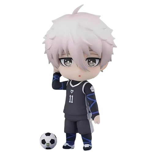 Huawealthy Nagi Seishiro Anime-Figur Q-Version, Jersey-Modellierung, 10 cm, abnehmbare Gesichtsveränderung, Anime-Figur für Schreibtisch und Raumdekoration und Sammlung von Huawealthy