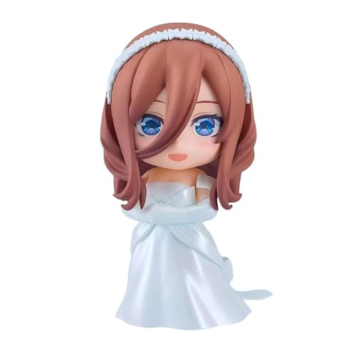 Huawealthy Nakano Miku Anime Figur Q Version Hochzeitskleid Modellierung 10 cm abnehmbare Gesichtsveränderung Requisite Anime Figur für Schreibtisch und Raumdekoration und Sammlung von Huawealthy