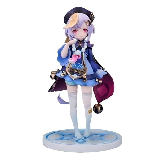 Huawealthy Qiqi Anime Figur Zombie Stil Statue Lila Kleid Rosa Augen Niedlich 16cm Anime Figur Statue für Schlafzimmer Arbeitszimmer Auto Dekoration von Huawealthy