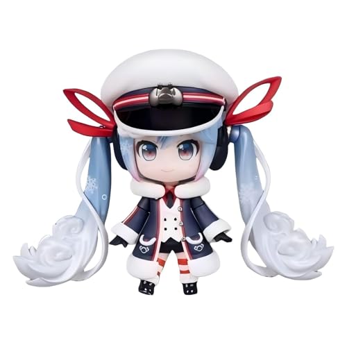 Huawealthy Snow Miku Anime Figur Q Version Captain Modeling 10,5 cm abnehmbare Gesichtsverändernde Requisite Anime Figur für Schreibtisch und Raumdekoration und Sammlung von Huawealthy