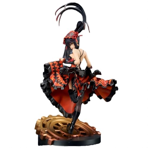 Huawealthy Tokisaki Kurumi Anime-Figur, Gothic-Mädchen, doppelter Pferdeschwanz-Stil, 28 cm, Anime-Figuren für Zuhause, Bücherregal, Schreibtischdekoration von Huawealthy