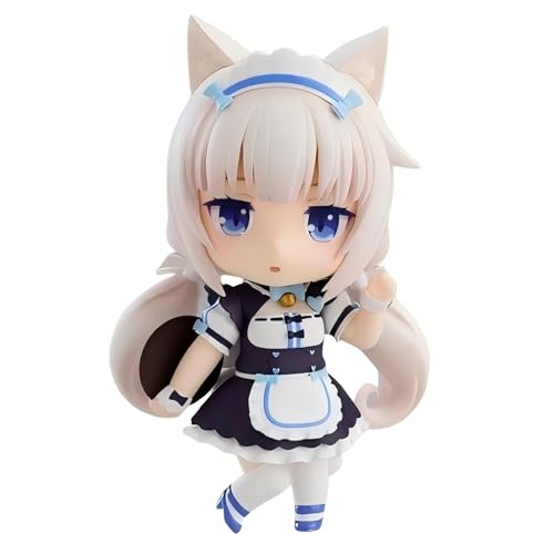 Huawealthy Vanilla Anime Figur Q Version Maid Kostüm Design Modeling 10cm Abnehmbare Gesichtsverändernde Requisite Anime Figur für Schreibtisch und Raumdekoration und Sammlung von Huawealthy